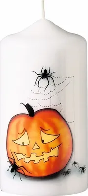 Produktbild von Kerze Halloween "Spinne/Kürbis" 120 x Ø 60 mm