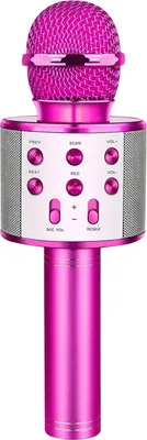 Produktbild von Avizar, Bluetooth Karaoke-Mikrofon + Lautsprecher Multifunktionstasten, Fuchsienrot