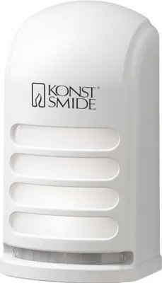 Produktbild von Konstsmide Prato LED Wandleuchte klein mit Bewegungsmelder weiss, 4500K, 28lm, 2x0,24W, 3xC-Batterien, Kunststoff, 7694-250