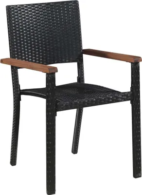 Produktbild von vidaXL Gartenstühle 2 Stk. Poly-Rattan Schwarz