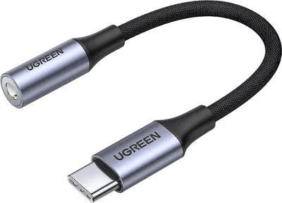 Produktbild von Ugreen Av161 Kopfhörer Adapter Mini Jack 3.5 Mm (Weiblich) / Usb-C (Männlich) 10 Cm - Grau