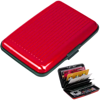 Zdjęcie produktu dla Etui na karty WT-40914 - Czerwone, Aluminiowe z Ochroną RFID KP40914