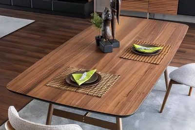 Image de Ensemble de salle à manger Table de salle à manger Chaises Sideboard Set 7pcs Bois Marron Nouveau