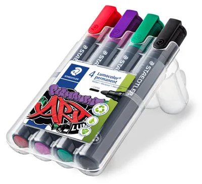 Produktbild von STAEDTLER Lumocolor 352 permanent Marker Rundspitze 4er-Set "ART"