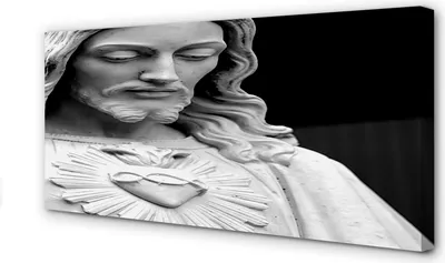 Produktbild von Leinwandbild 120x60 Wandkunst Statue von Jesus