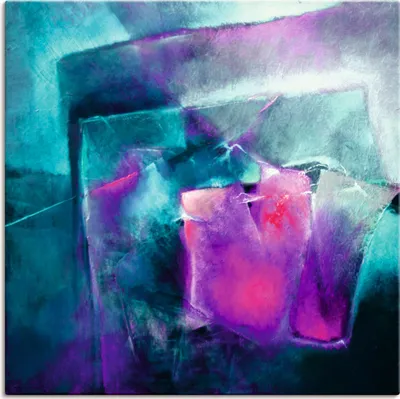 Produktbild von ARTland Leinwandbild Türkis und Magenta II Größe: 70x70 cm