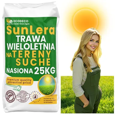 Zdjęcie produktu dla Mieszanka traw EcoDeco do suchych miejsc, 25 kg, mieszanka nasion trawy wieloletniej na 1000 m²