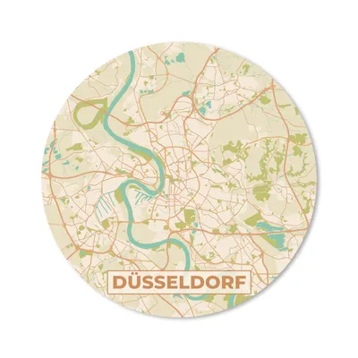 Produktbild von MuchoWow® Mauspad Mousepad Karte - Düsseldorf - Vintage - Stadtplan 40x40 cm - Mousepads - Maus Mat - Pad - Mausunterlage - Schreibtisch Accessoires