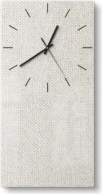 Produktbild von DEQORI Glasuhr 30x60 cm Modern 'Leinengewebe Nahaufnahme' Wanduhr Glas Uhr Design leise