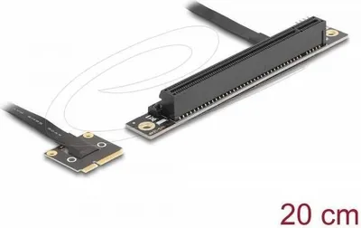 Produktbild von DELOCK Adapter Mini PCIe Stecker zu PCIe 3.0 x16 Slot 90°