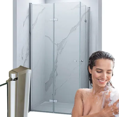 Produktbild von Silla | Duschkabine - 100x190 cm - Glasstärke 6 mm - Duschtür - Duschwand Glas - Chrom