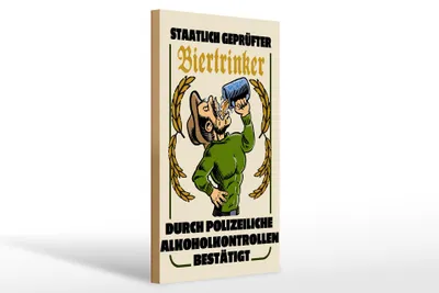 Produktbild von Holzschild Alkohol 20x30cm staatlich er Biertrinker