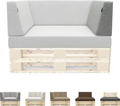 Produktbild von novely® PANERO Palettenkissen | Sitzkissen Rückenkissen Palettensofa-Auflagen | abnehmbarer Bezug | Kaltschaum | Indoor & Outdoor - A) Variante: Seitenkissen links (70x40x20 cm) | B) Farbe: 08 Grau