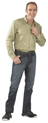 Produktbild von Planam Hemden Köperhemd 1/1 Arm khaki Gr. 47/48, 0409047