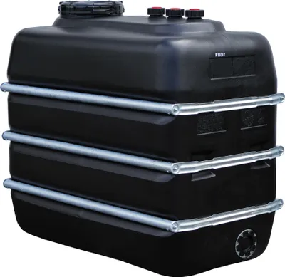 Productafbeelding van GRAF ruimtebesparende tank 2500 L zwart van voedselveilig PE
