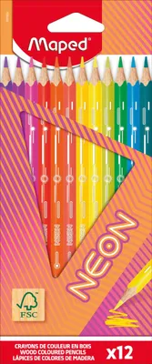 Produktbild von Buntstifte NEON 12er Set von Maped,100%, umweltfreundlich, Schachtel