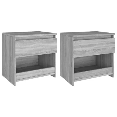 Produktbild von The Living Store Nachttische 2 Stk. Grau Sonoma 40x30x39 cm Holzwerkstoff