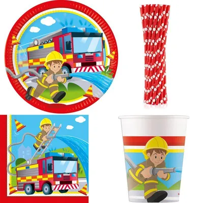 Produktbild von Partyset Feuerwehr Kindergeburtstag Deko Dekoration Partyartikel