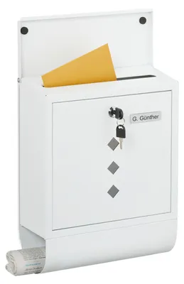 Image de Boîte aux lettres avec porte-journaux - Design minimaliste en métal