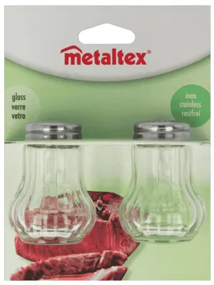 Produktbild von metaltex Salz- und Pfefferstreuer Glas 2er Set