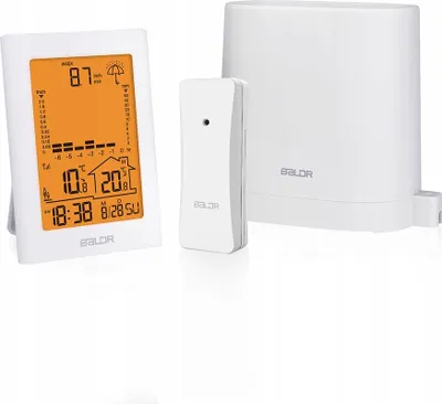 Obrázek produktu pro BALDR B0341 Meteostanice Dešťoměr Hodiny Funkce Snooze Teploměr Bílá