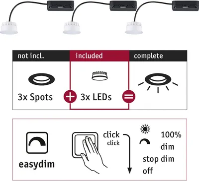 Image de Paulmann Module LED encastré Choose Set de 3 pièces