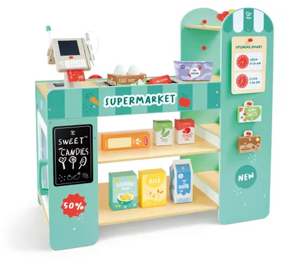 Image de Hape - Supermarché en bois, vert. Pour enfants, couleur vert. Taille unique