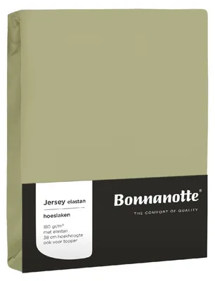 Produktbild von Bonnanotte Spannbettlaken Jersey olivgrün 90x20cm