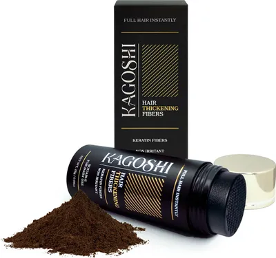 Obrázek produktu pro Kagoshi Keratinová vlasová vlákna 28 g – Tmavá hnědá – zahušťování vlasů, zakrytí řídké pokožky hlavy, přirozený vzhled, optický objem vlasů