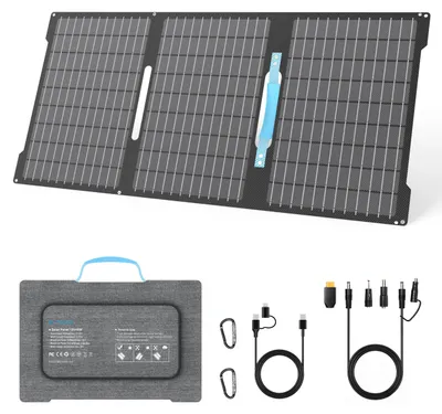 Obrázok produktu pre Prenosný solárny panel 45W – skladací, monokryštalický, s USB portom a vodotesnosťou IP67