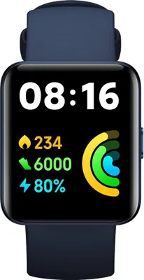 Produktbild von Xiaomi Redmi Smartwatch 2 Lite Blau 3,8 cm 1,55 Zoll Touchscreen 5 ATM wasserdicht 10 Tage Akku GPS 100+ Sportmodus Schritte Schlaf Herzfrequenzmesser Fitness-Aktivitätstracker