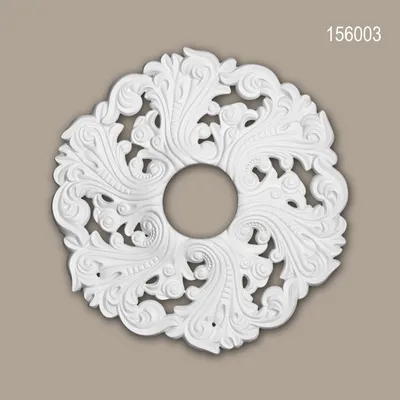 Produktbild von PROFHOME 156003 Rosette aus Polyurethan Stuck Deckenrosette Zierelement Ø 52 cm