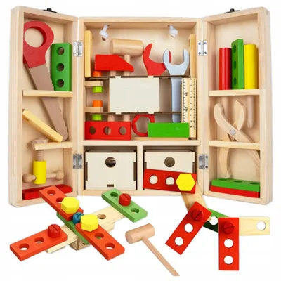 Produktbild von Stator Holz Werkzeugkasten für Kinder DIY Spielzeug Set