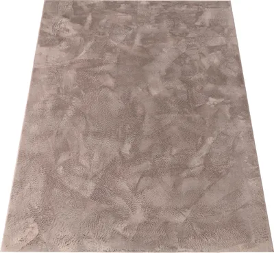 Image de Tapis de salon en Fourrure artificielle Shaggy à poils longs Lavable en machine Doux Uni Beige Taupe Dimensions 140 x 200 cm