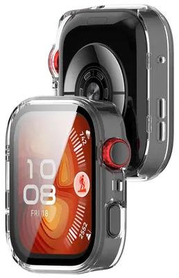 Produktbild von Schutzhülle mit Glas für Huawei Watch Fit 5 Pro, Bizon Case Watch Adamo, Transparent