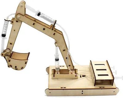 Produktbild von Manuelle DIY Modell Spielzeug hydraulische Holzbagger Montage Set Experiment Bagger Form (Nr. 1
