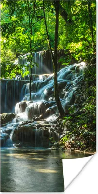Produktbild von MuchoWow® Poster Dschungel-Wasserfall in Palenque Mexiko 40x80 cm - Dekoration