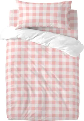 Produktbild von Bettbezug-Set HappyFriday Basic Kids Rosa Babybettchen Vichy 2 Stücke