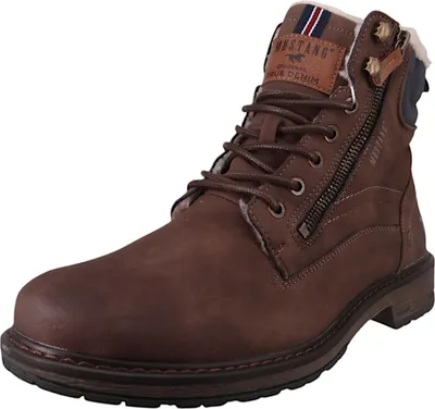 Image de Mustang Veterschoenen Hoog  Veterschoenen Hoog - Donkerbruin - Maat 46