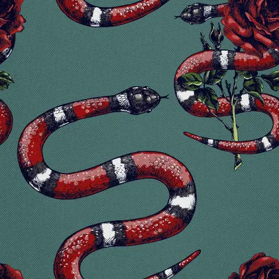 Immagine prodotto di OUTDOOR DECOSTOFFE OXFORD - Motivo serpente e rosa