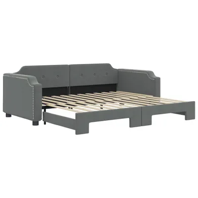 Produktbild von "WINTER SALE"Tagesbett - Einzelbett/Jugendbett mit Lattenrost - Ausziehbar Dunkelgrau 80x200cm Stoff - Klassische Betten NeuMöbel353522