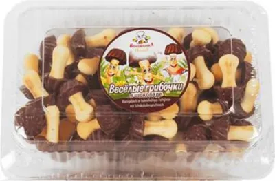 Produktbild von Kekse Pilzen in Schoko 250g Gribochki Kleingebaeck