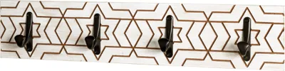 Produktbild von HAKU Wandgarderobe schwarz, weiß - MDF, Metall, B/H/T: 60x13x6 cm