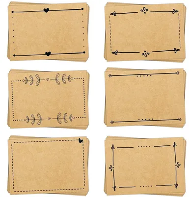 Produktbild von Aufkleber Set - 60 Etiketten zum Beschriften in Kraftpapier-Optik braun schwarz