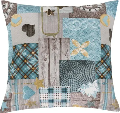 Produktbild von Kissen CHRISTMAS - 45x45 cm - Türkis,Grau