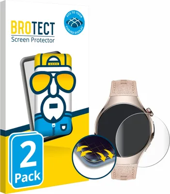 Produktbild von 2x BROTECT Fullscreen Schutzfolie für Huawei Watch 5 (42 mm) Displayschutz Folie Fullcover Klar Transparent