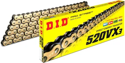 Image de Chaîne DID X-Ring VX3 ouverte 36 maillons 520 or-noir avec clip de verrouillage