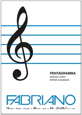 Image de Fabriano Music Book bloc-notes A4 16 feuilles Blanc