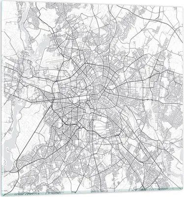 Produktbild von Bilder auf glas - Einteilig - Stadt Karte Berlin - 60x60cm - Glasbilder - Wandbilder - Bilder - zum Aufhängen bereit - Wanddekoration aus Glas - Glas Bilder - Wandbild auf Glas - GAC60x60-4681