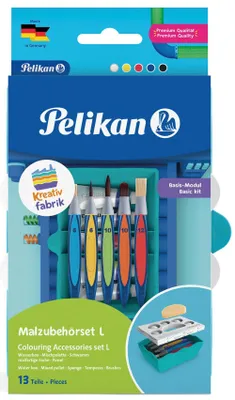 Produktbild von Pelikan Kreativfabrik Basisset groß inkl. 5 griffix® Pinseln und 5 Temperafarben